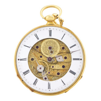 Swiss bagnolet calibre ultra thin watch with visible movement Circa 1840