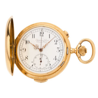 Swiss gold quarter repeating chronograph watch Circa 1900 Swiss gold quarter repeating chronograph watch Circa 1900