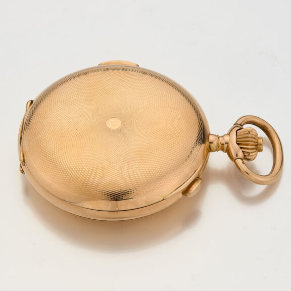 Swiss gold quarter repeating chronograph watch Circa 1900 Swiss gold quarter repeating chronograph watch Circa 1900