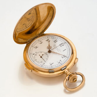 Swiss gold quarter repeating chronograph watch Circa 1900 Swiss gold quarter repeating chronograph watch Circa 1900