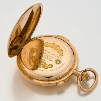 Swiss gold quarter repeating chronograph watch Circa 1900 Swiss gold quarter repeating chronograph watch Circa 1900