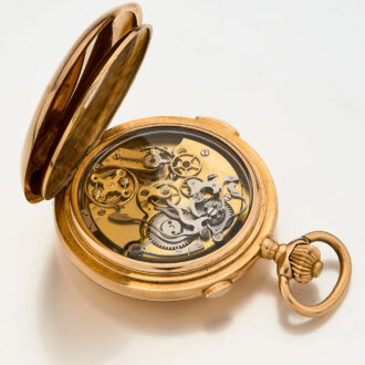 Swiss gold quarter repeating chronograph watch Circa 1900 Swiss gold quarter repeating chronograph watch Circa 1900