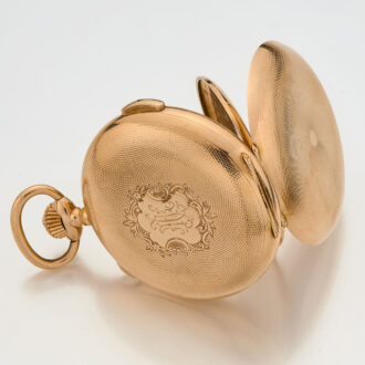 Swiss gold quarter repeating chronograph watch Circa 1900 Swiss gold quarter repeating chronograph watch Circa 1900