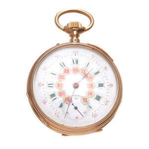 Swiss 18K yellow gold open faced pocket watch Circa 1910