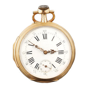 Swiss 18K yellow gold open faced pocket watch Circa 1890