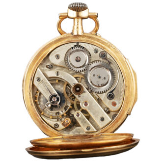 Swiss 18K yellow gold open faced pocket watch Circa 1890