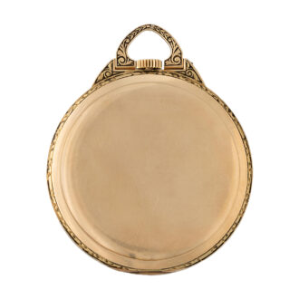 Swiss 14K yellow gold Art Deco watch with chain Circa 1920