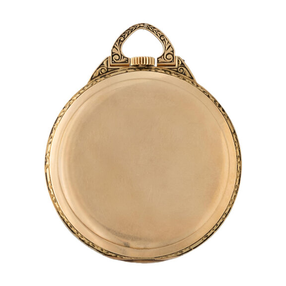 Swiss 14K yellow gold Art Deco watch with chain Circa 1920 Swiss 14K yellow gold Art Deco watch with chain Circa 1920