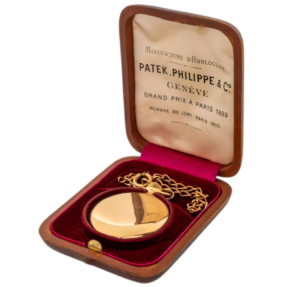 Swiss gold full hunter pocket watch with box Circa 1900 Swiss gold full hunter pocket watch with box Circa 1900