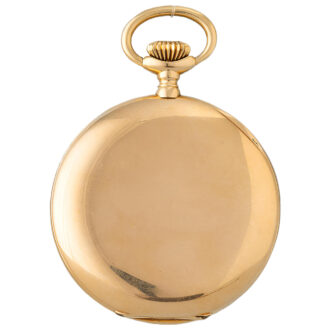 Swiss gold full hunter pocket watch with box Circa 1900