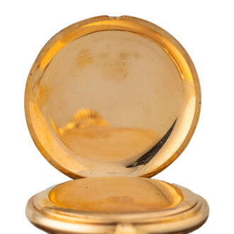 Swiss gold full hunter pocket watch with box Circa 1900
