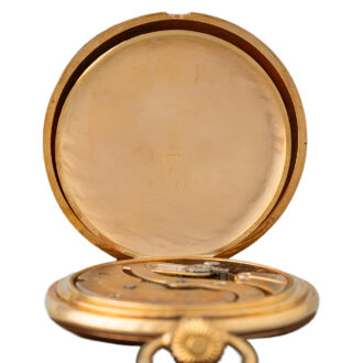 Swiss gold full hunter pocket watch with box Circa 1900