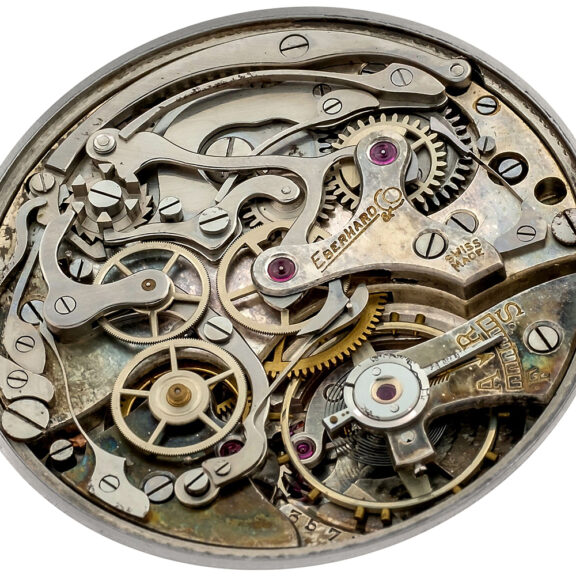 Swiss stainless steel open faced chronograph Circa 1950 Swiss stainless steel open faced chronograph Circa 1950