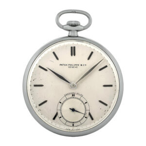 Swiss Staybrite stainless steel open faced pocket watch Circa 1934