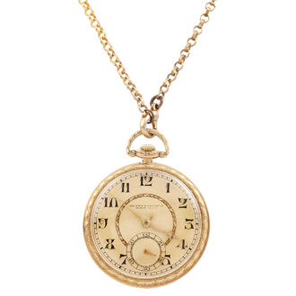 Swiss 18K yellow gold open faced pocket watch Circa 1920
