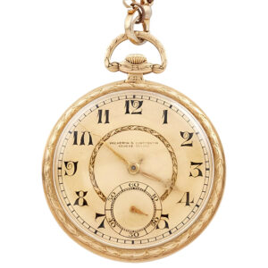 Swiss 18K yellow gold open faced pocket watch Circa 1920