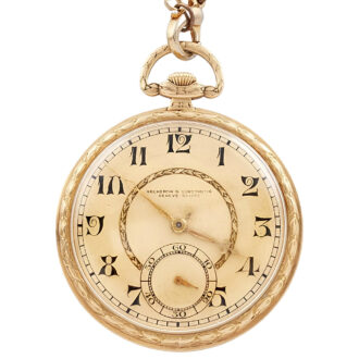 Swiss 18K yellow gold open faced pocket watch Circa 1920