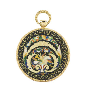 Swiss enamel flowers Breguet hunting cased pocket watch Circa 1840