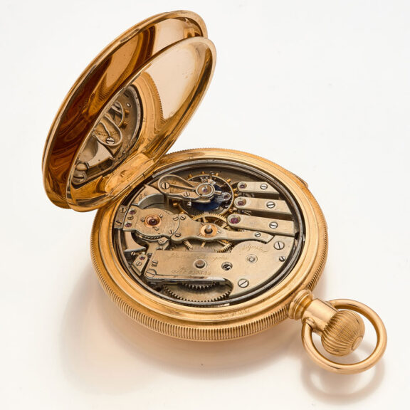 Swiss gold five minutes repeating lever watch Circa 1900 Swiss gold five minutes repeating lever watch Circa 1900