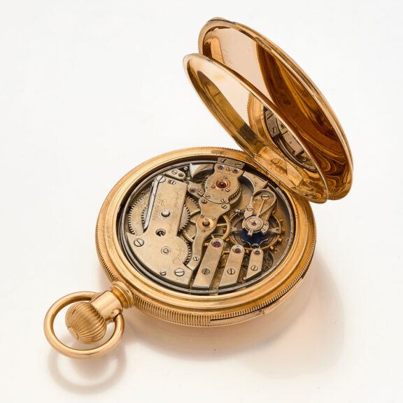 Swiss gold five minutes repeating lever watch Circa 1900 Swiss gold five minutes repeating lever watch Circa 1900