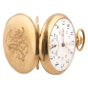 Swiss 18K yellow gold full hunter pocket watch Circa 1910