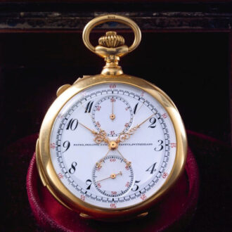 Swiss gold minute repeating split second chronograph Circa 1912