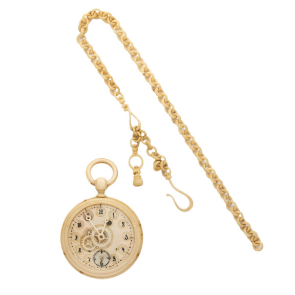 Extremely Russian watch entirely made of bone Circa 1865 Extremely Russian watch entirely made of bone Circa 1865