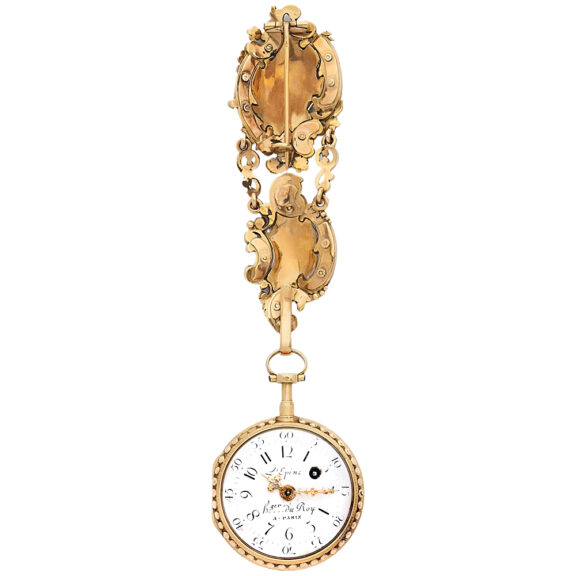 French gold and enamel watch with chatelaine Circa 1780 French gold and enamel watch with chatelaine Circa 1780