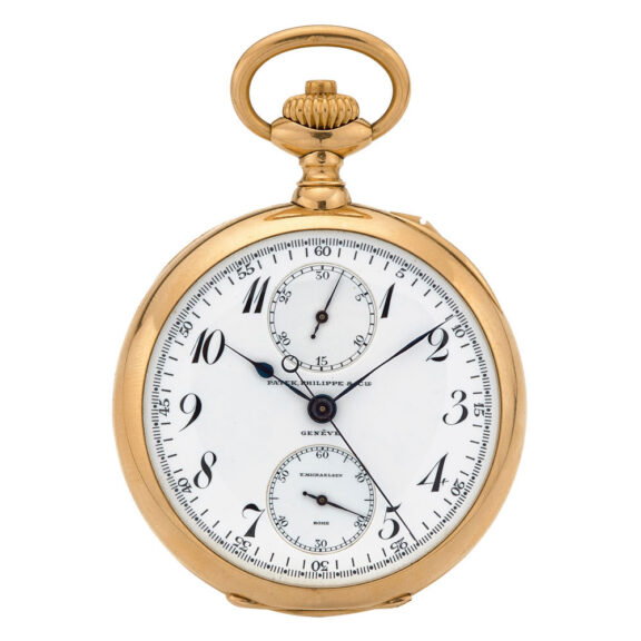 Swiss 18 carat gold chronograph with register Circa 1915 Swiss 18 carat gold chronograph with register Circa 1915