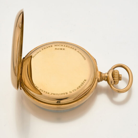 Swiss gold watch with chronograph and counter Circa 1915 Swiss gold watch with chronograph and counter Circa 1915