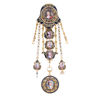 French 18K multicoloured gold chatelaine watch Circa 1780