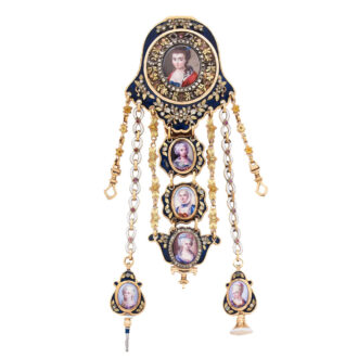 French 18K multicoloured gold chatelaine watch Circa 1780