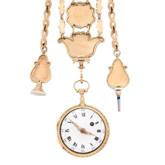French 18K multicoloured gold chatelaine watch Circa 1780