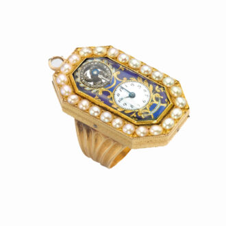 Swiss gold ring watch with musical movement Circa 1810