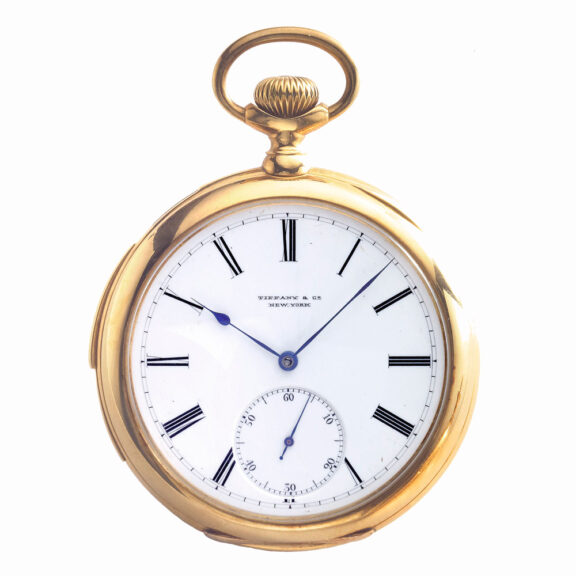 Swiss gold open faced five minutes repeating lever Circa 1910 Swiss gold open faced five minutes repeating lever Circa 1910