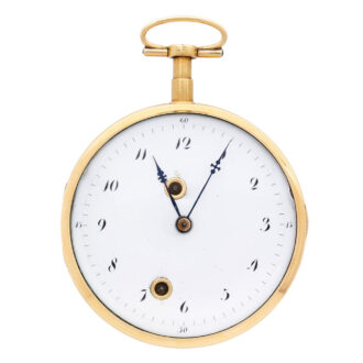 Swiss 18K gold cylinder watch with automaton scene Circa 1810