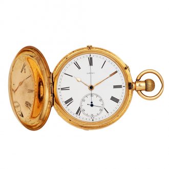 English 18K gold lever watch with dead beat seconds Circa 1884