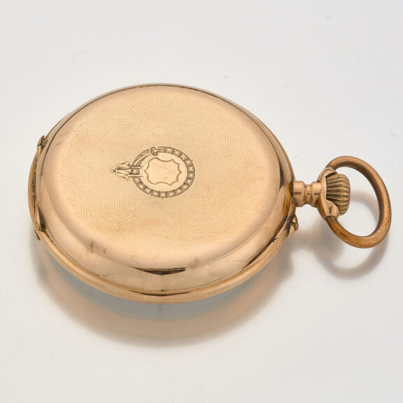 Swiss 14 carat gold open faced lever pocket watch Circa 1880 Swiss 14 carat gold open faced lever pocket watch Circa 1880