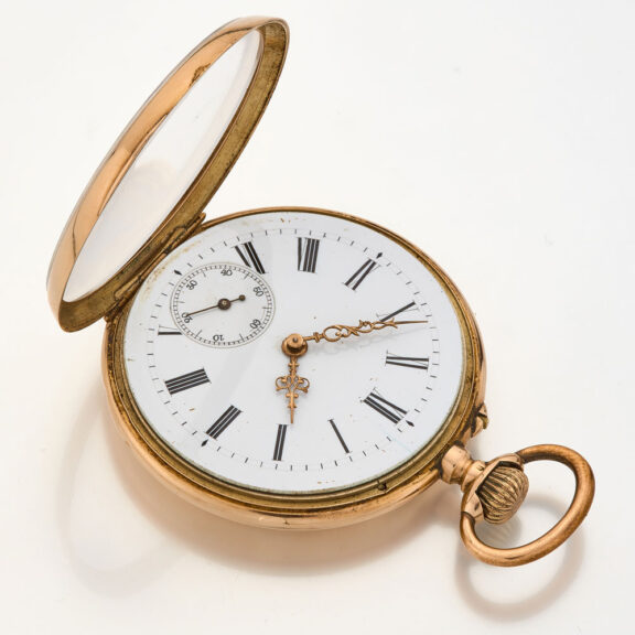 Swiss 14 carat gold open faced lever pocket watch Circa 1880 Swiss 14 carat gold open faced lever pocket watch Circa 1880