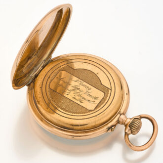 Swiss 14 carat gold open faced lever pocket watch Circa 1880