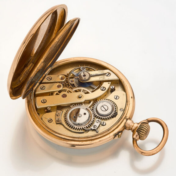 Swiss 14 carat gold open faced lever pocket watch Circa 1880 Swiss 14 carat gold open faced lever pocket watch Circa 1880