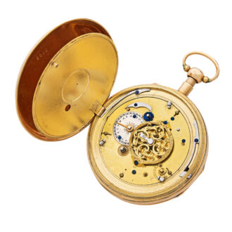 Swiss 18K gold quarter repeating automaton watch Circa 1820