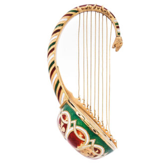 Swiss 18 carat gold and enamel nanga form watch Circa 1820
