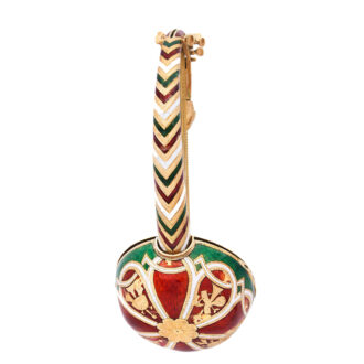 Swiss 18 carat gold and enamel nanga form watch Circa 1820