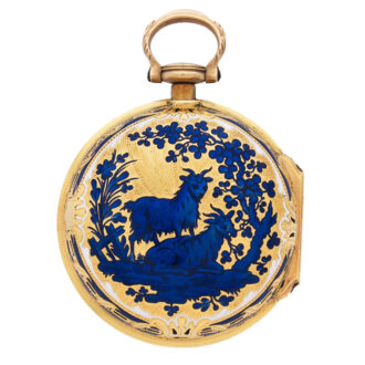 Swiss early erotic gold and enamel verge watch Circa 1750