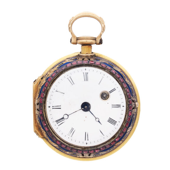 Swiss early erotic gold and enamel verge watch Circa 1750 Swiss early erotic gold and enamel verge watch Circa 1750