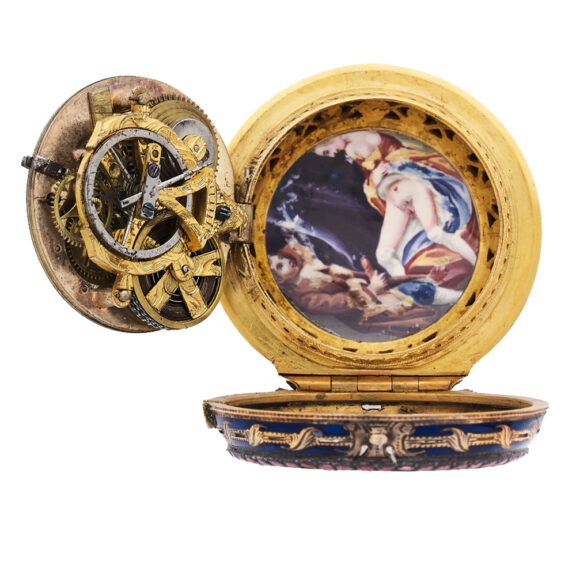 Swiss early erotic gold and enamel verge watch Circa 1750 Swiss early erotic gold and enamel verge watch Circa 1750