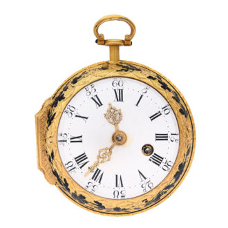 Early English 18K gold and enamel erotic watch Circa 1750