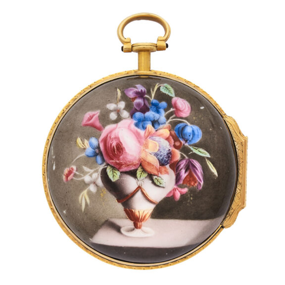 Early English 18K gold and enamel erotic watch Circa 1750