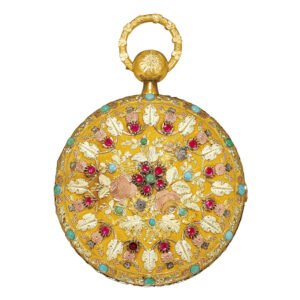 Early Italian gold quarter repeating erotic watch Circa 1830